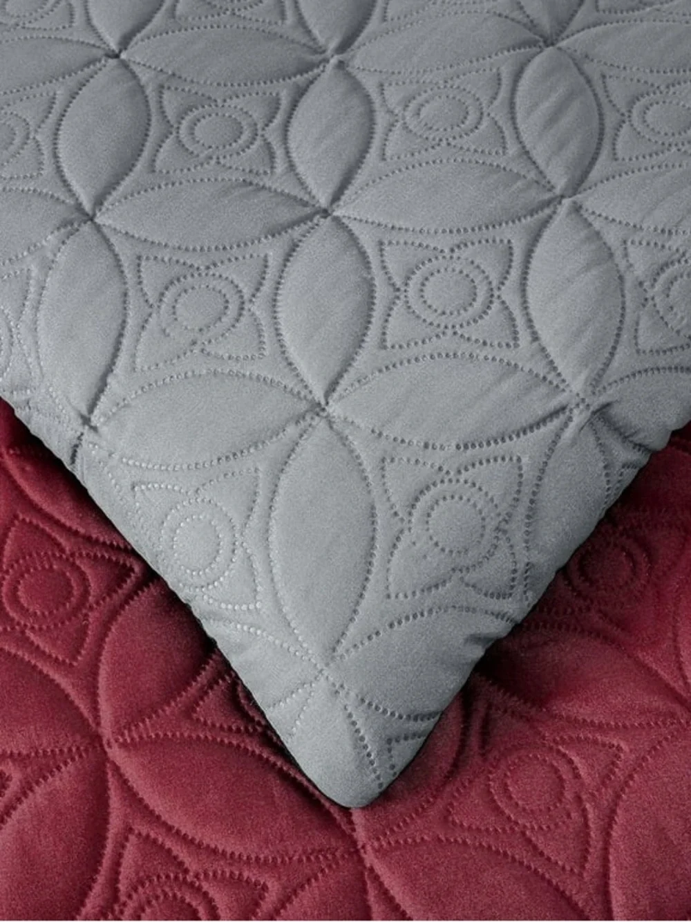 Modern Geometric Comforter Set in Black, Gray & Burgundy - Unbranded